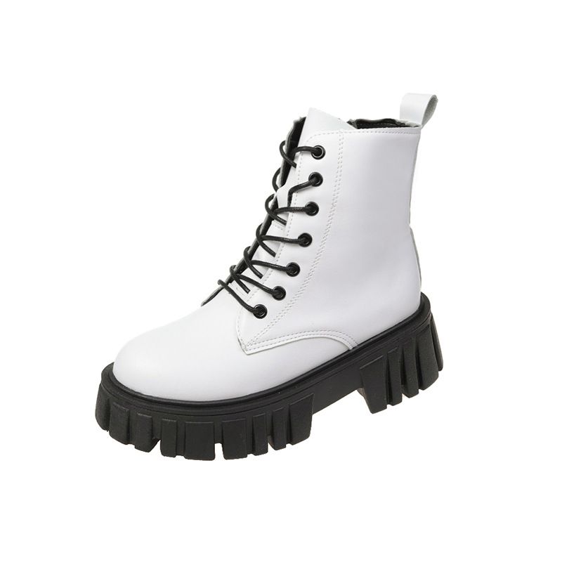 Martin Boots Women Autumn/Winter New British-style Thick-soled Mid-calf Women's Leather Boots_vogvips.com