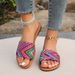 2024 Summer New Retro Solid Color Flat Non-Slip Sandals Women's Outdoor Leisure Comfortable Vacation Beach Flip Flops_vogvips.com