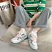 Spring Summer Red Casual Sneakers Breathable Mesh Sports Shoes Thick Sole Round Toe Women's Niche Design Couples Sneakers_vogvips.com