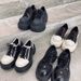 Women Shoes Fashion Women Shoes D Esigner Women Shoes High Version Thick Sole Height Increasing Round Toe Cross Flower New Low Top Fashion Casual Pla_vogvips.com