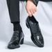New British Trendy Crocodile Pattern Casual Leather Breathable Legged Men's Business Sharp Scalp Shoes_vogvips.com