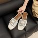 Women's Plus Size Flat Sandals With Rhinestone Buckle Open Toe Soft Sole Beach Sandals_vogvips.com