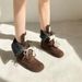 Women Boxing Boots Instant Dispatch~ Height-Increasing Martin For Women, Lace-Up Slimming Boxing Short Boots, Versatile Canvas Boots_vogvips.com