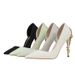 European And American Light Luxury Sexy Women S Metal Flower Thin High Heel Side Hollow Wedding Pointed Toe Gold_vogvips.com