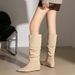 6632-51 Women's Vintage Height-Increasing Stacked French Pointed Toe Slimming High Boots, Over-the-Knee Long Boots_vogvips.com