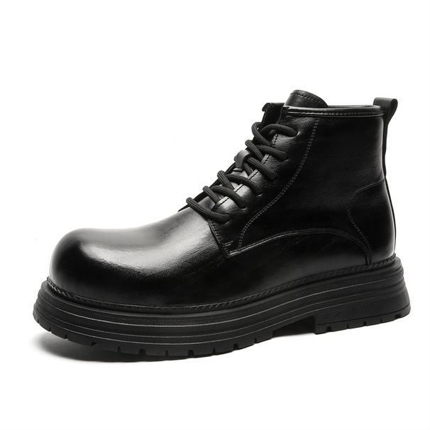 Martin Boots Men's Business Commuter Dress High-top Leather Shoes Retro Tooling Thick Sole High-end Design Boots_vogvips.com