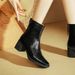 High Heel Ankle Boots For Women 2025 Super Popular Boots Melad Thick Heel Autumn Winter New Women's Mid-Calf Boots Square Toe Slim_vogvips.com