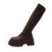 Platform Height-Increasing Slimming Martin 2025 Autumn New Round Toe Back Zipper Slouch Over-the-Knee Long Boots For_vogvips.com