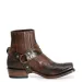 Mens Black Leather Western Shock Absorbing Cowboy Ankle Boots With Harness Strap_vogvips.com