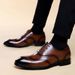 Euro Step Autumn Winter New Men's Formal Business Leather British Style Large Size Brogue Pointed Toe Fashion Oxford Shoes_vogvips.com
