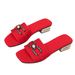 plus Size Low Heel Rhinestone Slip On Sandals For Women Summer New Style Outdoor Wear_vogvips.com