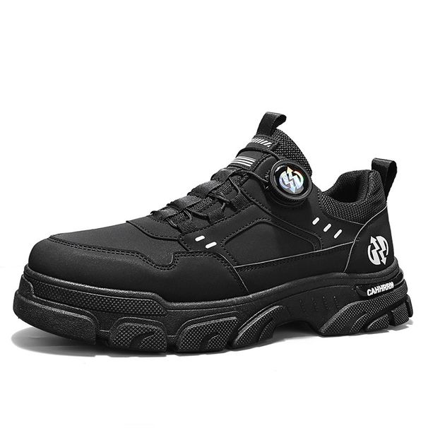 Men's Low-Cut Martin Boots British Retro Style Thick Sole Rotating Buckle Work Boots Casual Outdoor Ankle Boots_vogvips.com