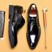 Bright Leather Shoes Leather Business Casual Shoes Pointed Thick Sole Increase_vogvips.com
