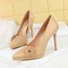 3255-H73TP Banquet Heels Stiletto Shallow Mouth Waterproof Platform Pointed Toe Flower Decoration Elegant High Heel_vogvips.com