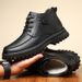 European Warm Series 2025 Winter Season New Leather Men's Cotton Shoes With Fleece Lining Warm Snow Martin Boots_vogvips.com