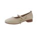 Foreign Trade Thick Heel Not Tired Feet Pearl Fashion Shoes Spring And Autumn Women's Shoes Bow One Pedal Single Shoes_vogvips.com