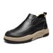 European Warm Series Men's Autumn Winter New Soft Cowhide Lightweight Slip-On Genuine Leather Padded Short Boots Casual Shoes_vogvips.com