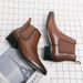 Men's Chelsea Boots Business Casual Leather Shoes Low-Cut Comfortable Slip-On For Work & Daily Wear (Black/Brown)_vogvips.com