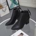 2021 Autumn Winter Pointed Toe New Chunky Heel Korean Style Bowknot Fashion Short Martin Boots Size 32 Women's Shoes_vogvips.com