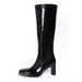 European And American Style Martin For Women 2025 New Square Toe Patent Leather Tube Chunky Over-the-Knee High Heel_vogvips.com