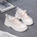 Cavas Wome's Summer Ew Thick Soled Spoge Cake Breathable Mesh Lace Casual Board Shoes Is Versatile Thi_vogvips.com