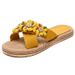 New Summer Women's One-Strap With Jute Sole, Solid Color, Fashionable Trendy Indoor Outdoor Six Little Flower Slippers_vogvips.com
