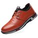 Euro Step 2025 Spring New Men's Breathable Work Sneakers Leather Casual Soft Sole Shoes_vogvips.com
