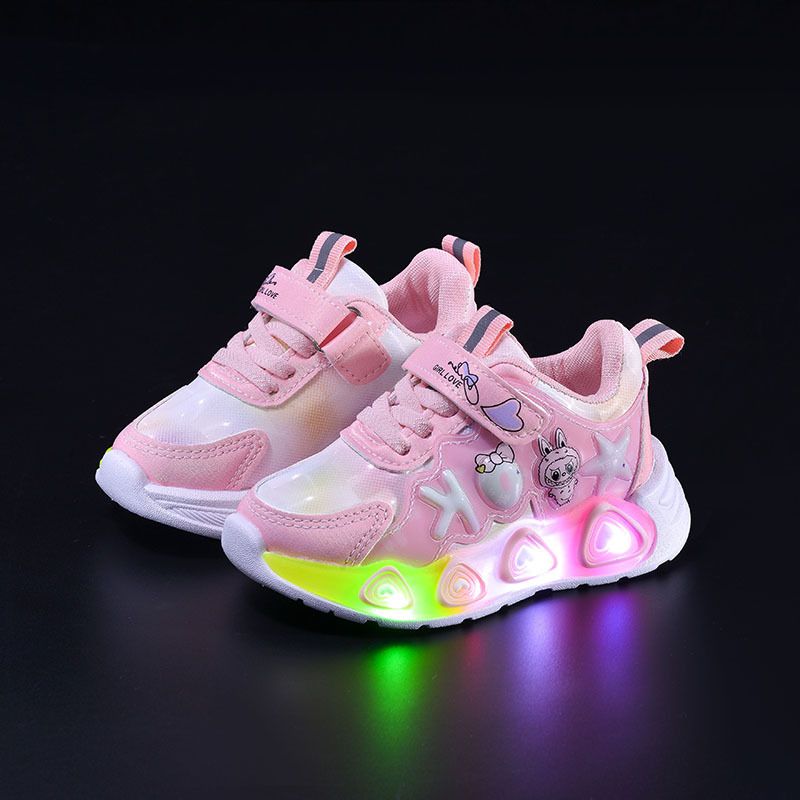 Spring And Autumn New 2026 Light Children's Sports 1-7 Years Old Fashion Cartoon Running Glowing Girls Baby Shoes_vogvips.com