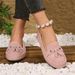 European American Style Flat-soled Tassel Loafers Women, 2025 Spring And Autumn New Model, Black Bowknot Soft-soled_vogvips.com
