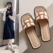 2026 Fashionable Slippers Women's Summer Wear Anti Slip Beach Shoes New Flat Bottomed Straight Casual Sandals For Women_vogvips.com