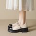 French Platform Mary Jane Shoes Women's Light Mouth One-word Color Matching College Style Small Leather Shoes_vogvips.com