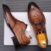 Wenzhou Men's Leather 2025 New European Style Crocodile Pattern Top Layer Cowhide Business Formal Pointed Toe Shoes_vogvips.com