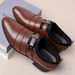 Formal Shoes For Man Dress Leather Shoes Oxfords Shoes Comfortable Pointed-Toe Business Casual Shoes Slip-On_vogvips.com