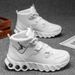 One Pair Of Simple And Fashionable Mid-top Basketball Shoes. Thickened, Soft, Shock-absorbing, Wear-resistant_vogvips.com