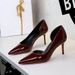 9268-A European American Style Pointed-toe High-heeled Shoes For Women, Patent Leather, Red Sole, Sexy And Elegant,_vogvips.com