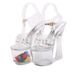 Glass Rhinestone Women's Summer Transparent Waterproof Platform Non-Slip Thick Sole Sexy Versatile Super High Heel_vogvips.com