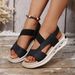 Summer New Women's Platform Sandals - Plus Size Soft Sole Casual Peep-toe Thick Sole Beach Sandals_vogvips.com