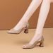 2026 Summer New Sequin Peep-Toe For Women, Chunky Heel High Heels, Plus Size Fashion Hollow Soft Leather Sandals_vogvips.com