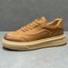 First Layer Cowhide White For Men Spring New Lightweight Casual Sneakers Soft Breathable Men's Thick Sole Height_vogvips.com