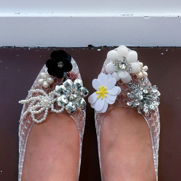 Korean-style Accessories, Sandals For Women, Crystal Jelly Shoes, New Niche Design Pointed-toe Shallow Single Shoes_vogvips.com