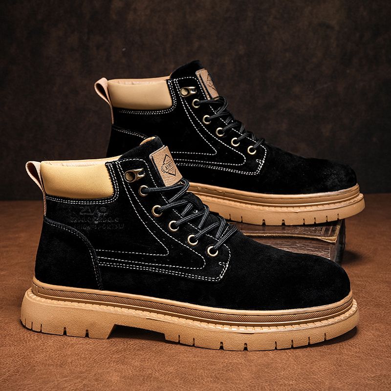 New Leather Spring Men's Shoes High-top Men's Heightening Tooling Martin Boots_vogvips.com