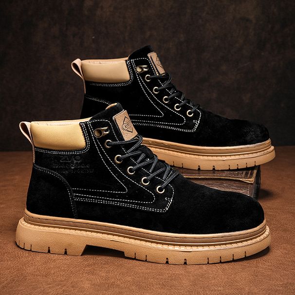 New Leather Spring Men's Shoes High-top Men's Heightening Tooling Martin Boots_vogvips.com