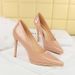 High heels, high heels, high heels, waterproof platform, patent leather, shallow mouth, pointed shoes for women_vogvips.com