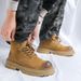 Martin Boots Men's Shoes Tooling Thick-soled Heightening Locomotive Wind Big Yellow Boots Short Boots_vogvips.com