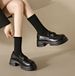 Coarse Heel Platform Loafers Women's French Soft-soled Small Leather Shoes Single Shoes_vogvips.com
