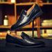 New Fashion Genuine Leather Tassel Business Casual Loafer Shoes For Men Black Business Formal Leather Shoes For Daily Office Casual Men's Shoes For Dr_vogvips.com