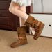 Women Boxing Boots 2025 New Flat Tassel Woven Lace-Up Boxing Genuine Leather Versatile Plus Size Slimming Slouch Boots For Women_vogvips.com
