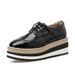Women's Shoes New Brogue Thick Soled Platform Shoes Wedge Heeled Shoes For Women With Increased Height And Casual British Style Without Tiring Feet_vogvips.com