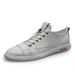 Men's Elastic Band Board Shoes Irst Layer Cowhide Sot Leather Thin White Shoes Men's Outdoor Sports And Leisure Shoes_vogvips.com