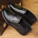 Spring New Daily Casual Men's Top Layer Cowhide Dad One Foot Lazy Shoes, Middle-aged And Elderly Leather Shoes_vogvips.com